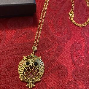 Gold Owl Pendant Necklace